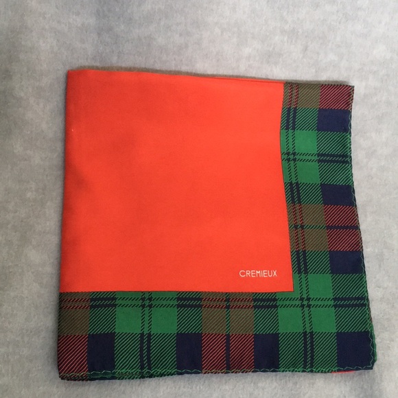 Daniel Cremieux Accessories - NWOT Cremieux Silk Square Scarf Red      W/ Green Plaid